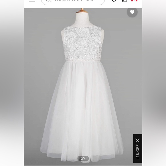 Azazie flower girl dress, for 7 year old. Worn once - Picture 1 of 6